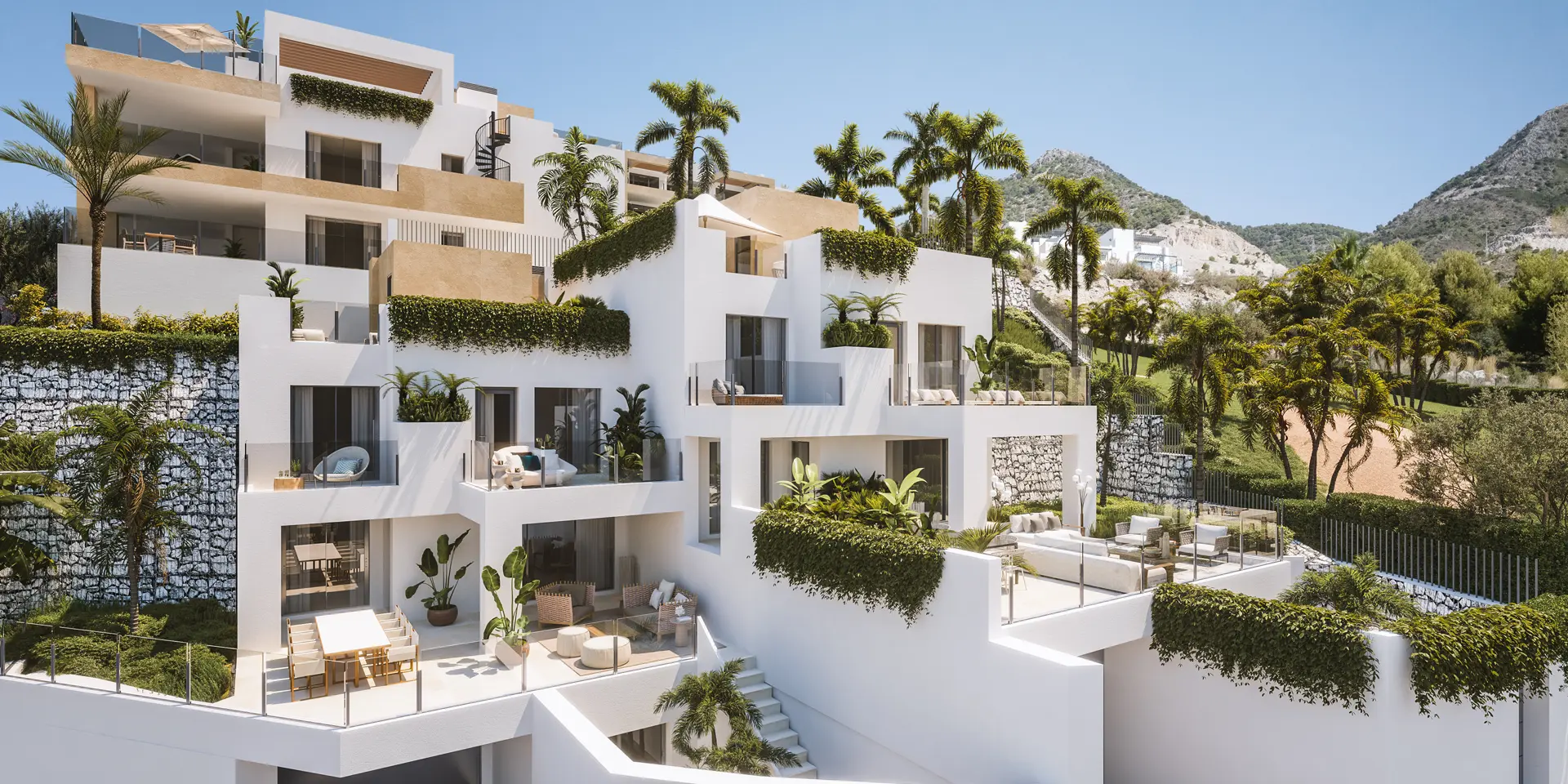 Benalmadena private terraze facade apartments
