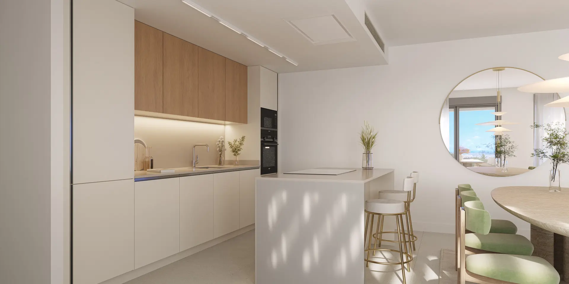 Estepona, Costa del Sol, Off-plan, Luxury apartment residences, Sea view apartments, gated communities, Open-Plan Kitchen and Dining