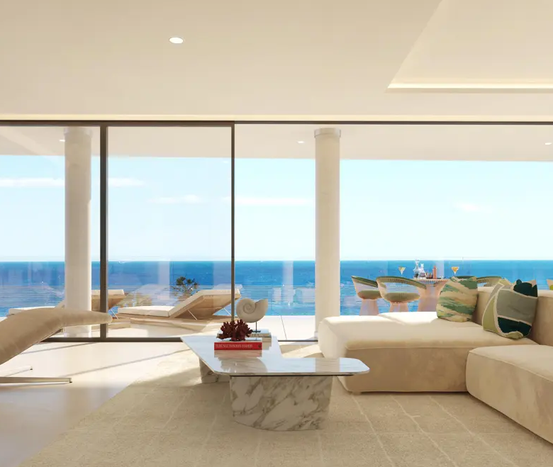 Sea View Apartments Costa del sol Estepona living room with sea views