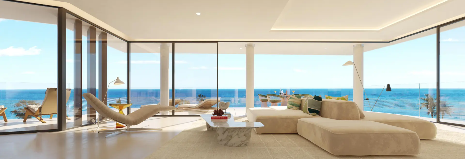 Sea View Apartments Costa del sol Estepona living room with sea views