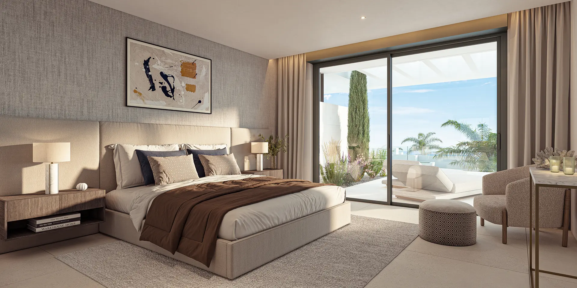 Los Monteros, Marbella, Costa del Sol, Off-Plan, New Developments, Gated Communities, Luxury Apartments, Contemporary Apartments, Penthouse Apartments, Ground-Floor Apartments, Master Bedroom