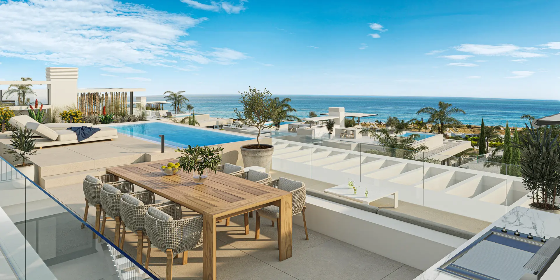 Los Monteros, Marbella, Costa del Sol, Off-Plan, New Developments, Gated Communities, Luxury Apartments, Contemporary Apartments, Penthouse Apartments, Ground-Floor Apartments, Sea View Apartments, Terraces, Solarium, Roof-Terrace, Sea Views