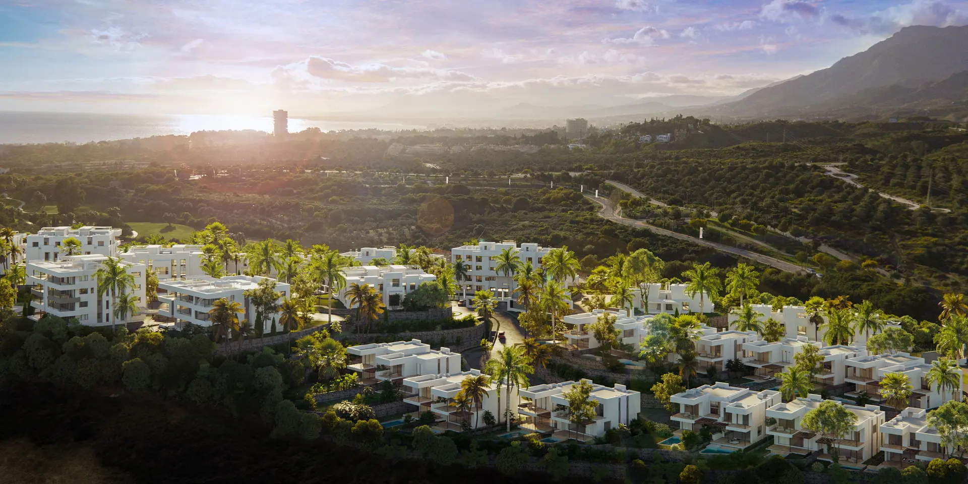 Los Monteros, Marbella, Costa del Sol, Off-Plan, New Developments, Gated Communities, Luxury Apartments, Contemporary Apartments, Penthouse Apartments, Ground-Floor Apartments, Sea View Apartments, Aerial View