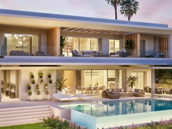 Cascada Homes Marbella Costa del Sol Villas The Gallery Klimt Exterior Night