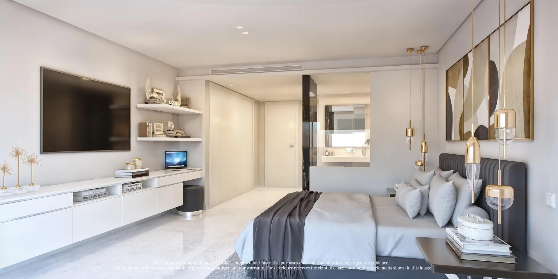 Ojen, Marbella, Costa del sol, Off-plan, New Developments, Gated communities, Sea view apartments, Luxury Apartments, Contemporary Apartments, Master bedroom