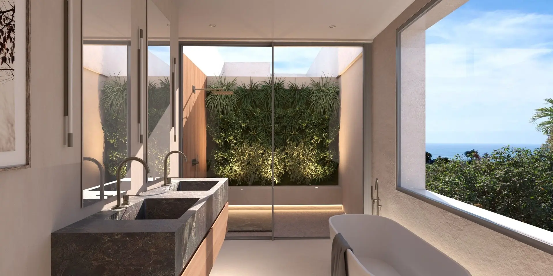 Higueron, Benalmadena, Costa del Sol, Off-plan, New Developments, Gated Communities, Gated Villa Communities, Single Family Homes, Luxury Villas, Sea View Villas, Private Garden, Private Pool, Bathroom