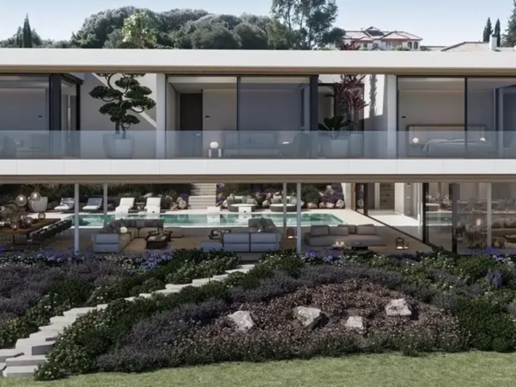 Cascada Homes Villa Lago Sotogrande Costa del Sol Golf & Country Resort Residences facade terrace living room infinity swimming pool