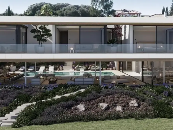 Cascada Homes Villa Lago Sotogrande Costa del Sol Golf & Country Resort Residences facade terrace living room infinity swimming pool