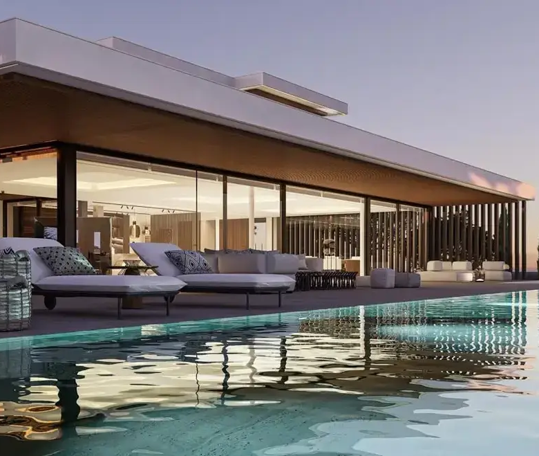 Cascada Homes Villa Retiro Sotogrande Costa del Sol Golf & Country Resort Residences facade terrace living room infinity swimming pool