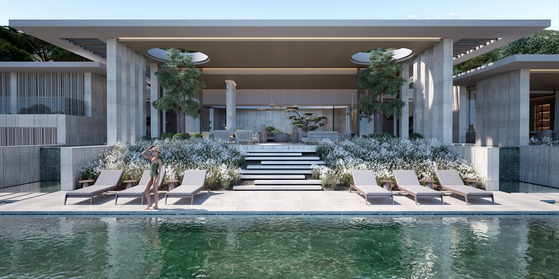 Sotogrande Costa del Sol Golf & Country Resort Residences swimming pool sunbeds