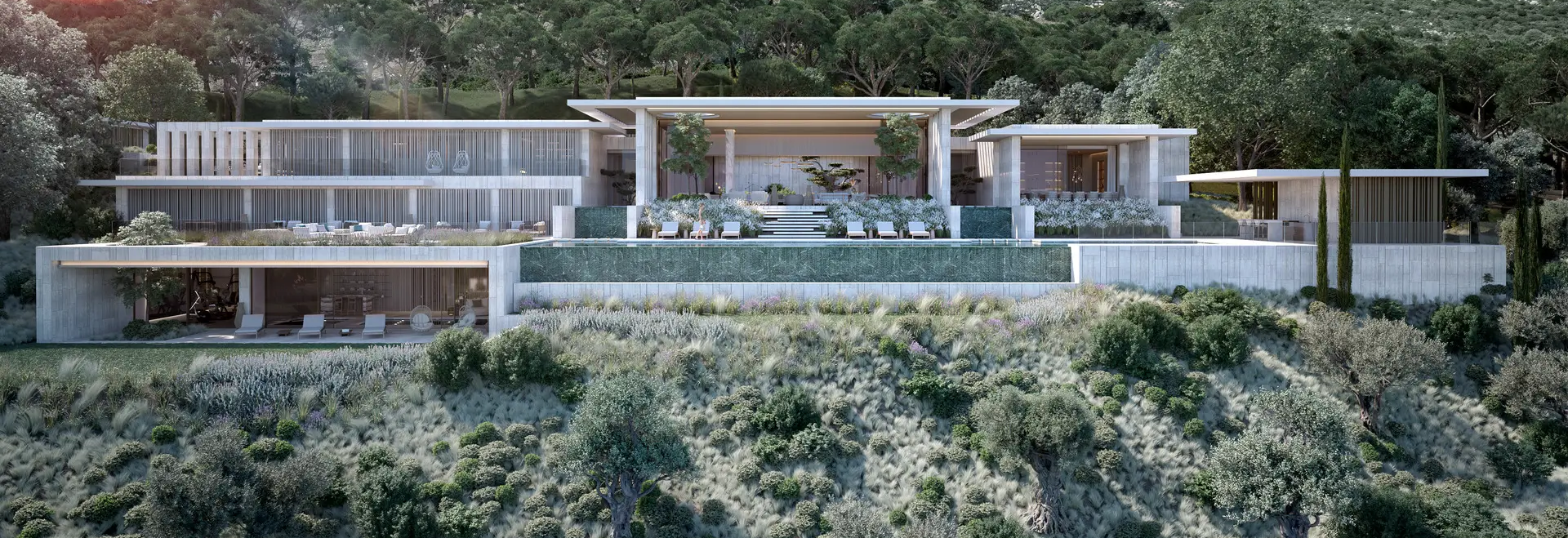 Sotogrande Costa del Sol Golf & Country Resort Residences facade terrace living room infinity swimming pool