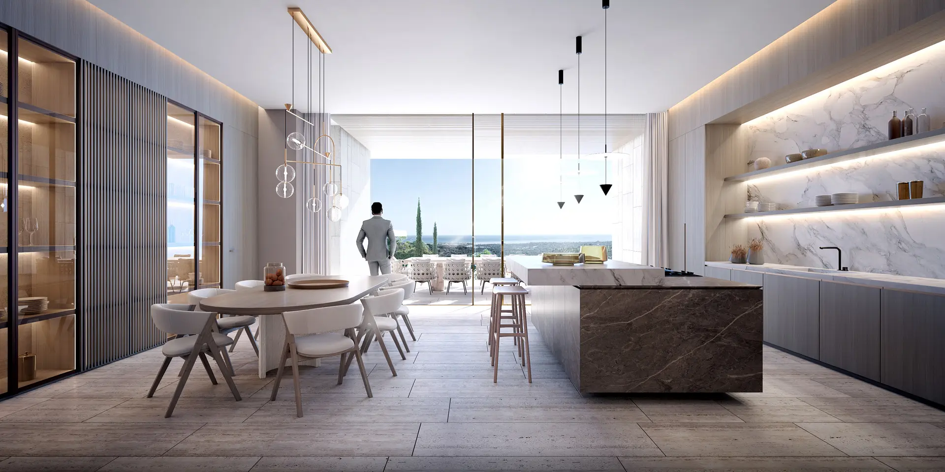 Sotogrande Costa del Sol Golf & Country Resort Residences open space dine area kitchen terrace sea views