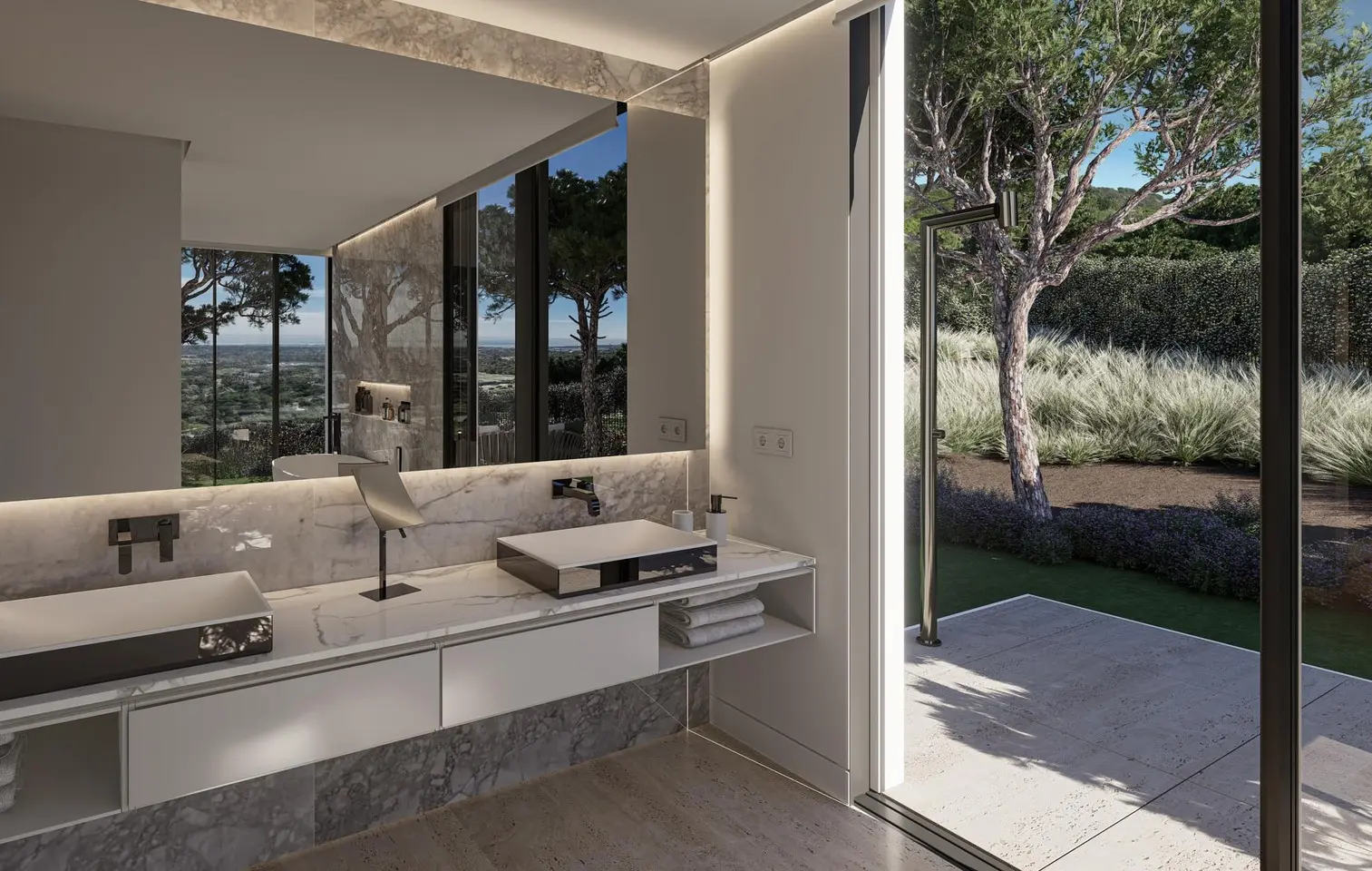 Sotogrande Costa del Sol Golf & Country Resort Residences bathroom outdoor garden views