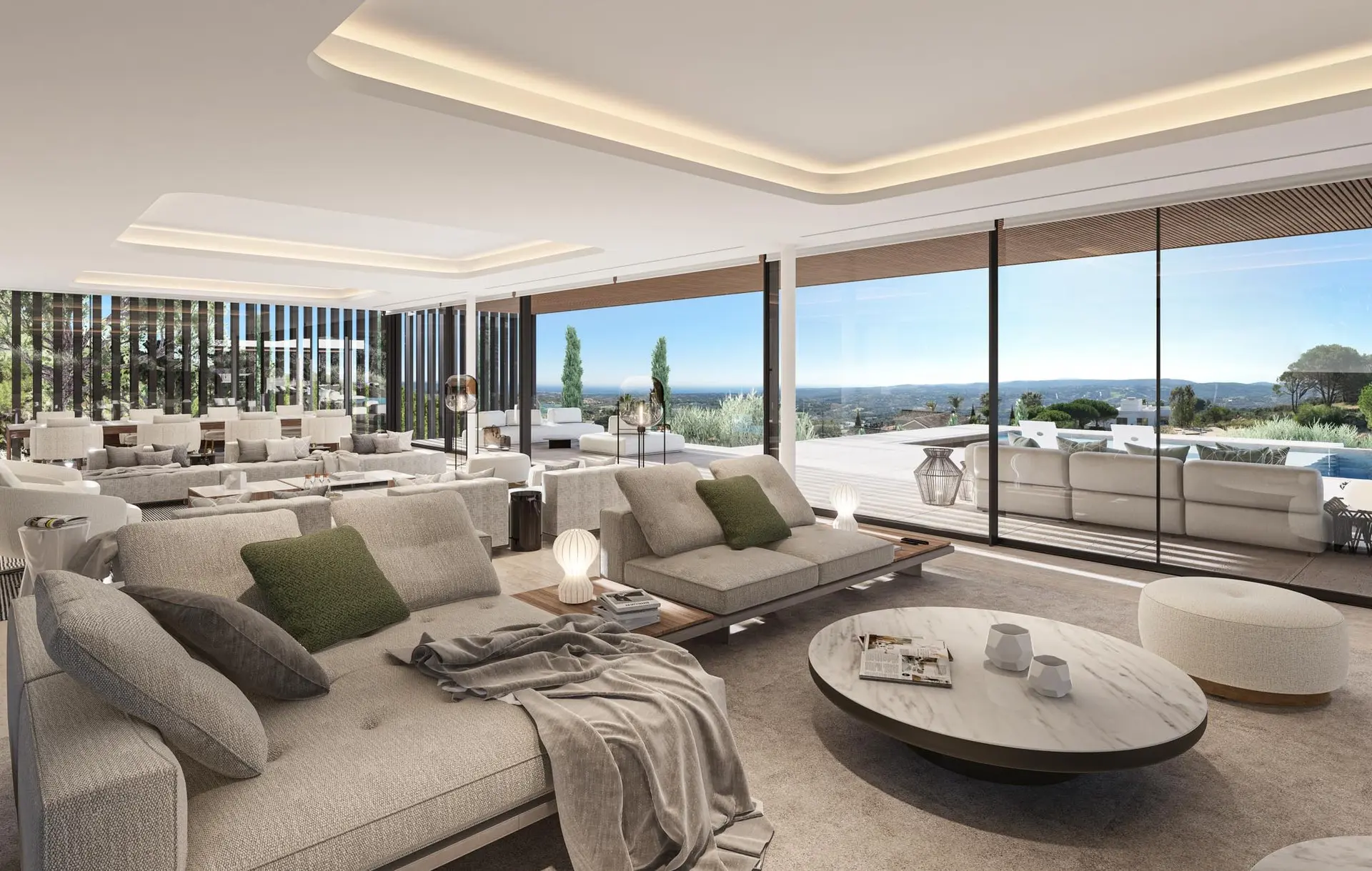 Sotogrande Costa del Sol Golf & Country Resort Residences living room open space terrace dine area