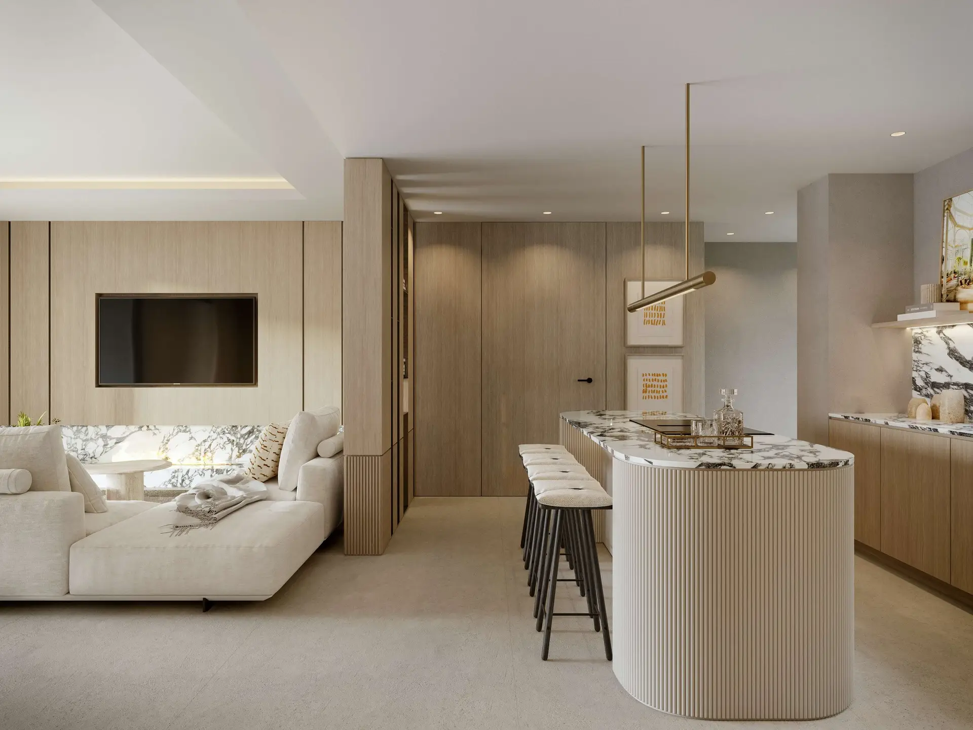 Sea View Apartments Benahavis Costa del Sol kitchen lounge area