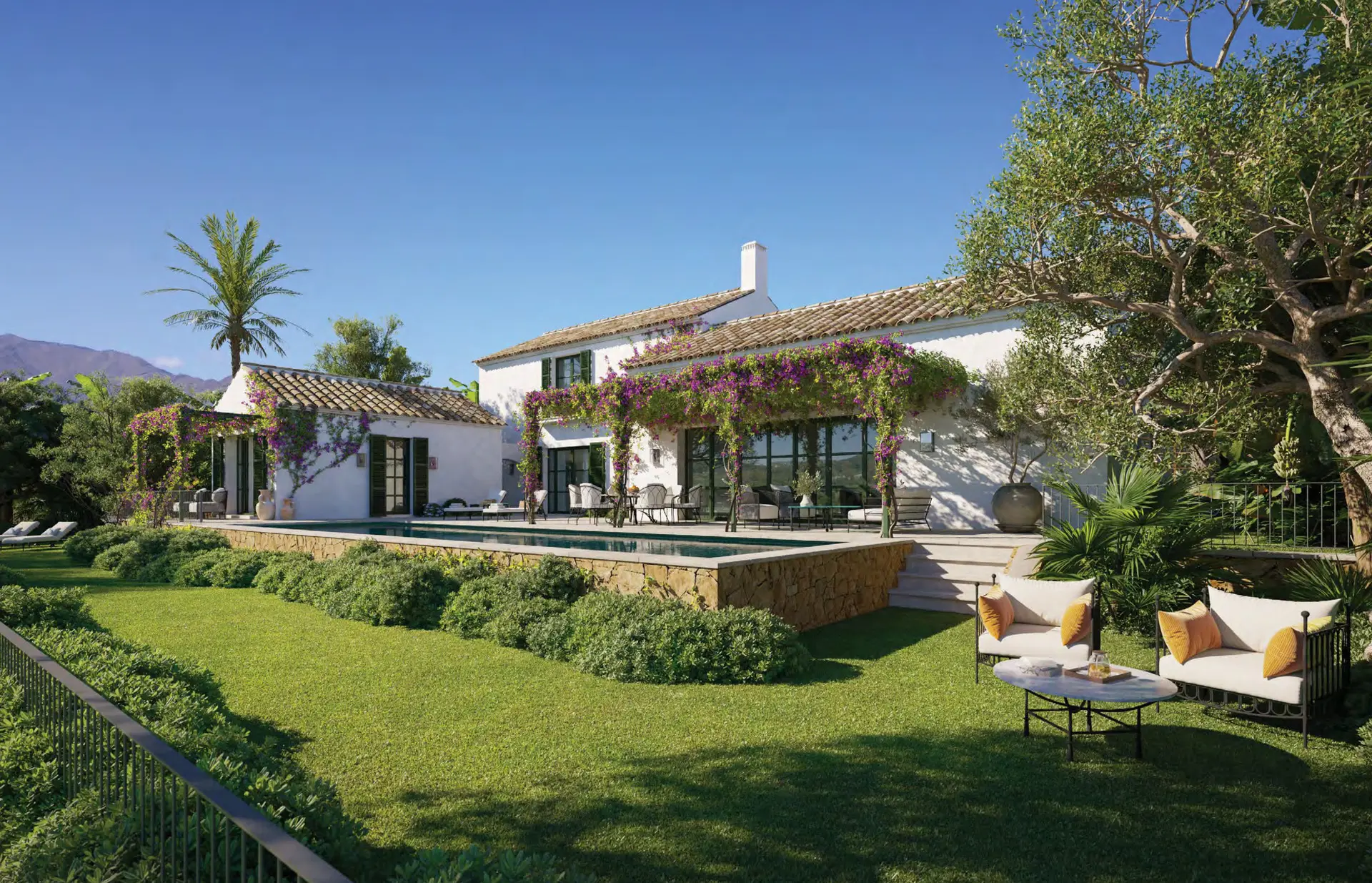 Sea View Villas Gated Development Casares Costa del Sol swimming pool garden