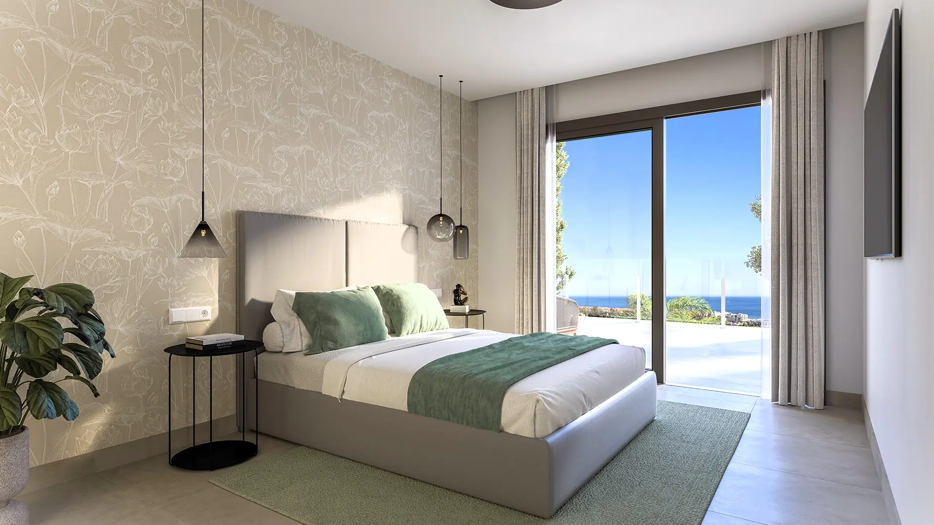 New Development Sea View Apartment Estepona Costa del Sol bedroom sea view