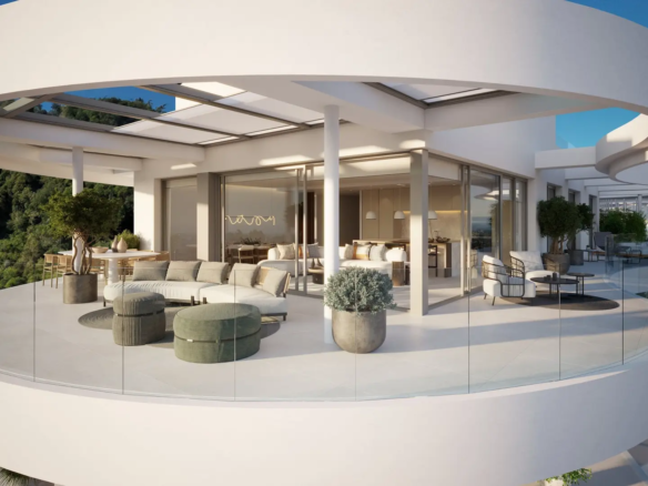 The View Sea View Apartments Benahavis Costa del Sol Gated Developments terraze