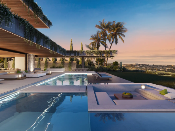 Cascada Homes La Quinta Costa del Sol Villas Swimming Pool Sunset