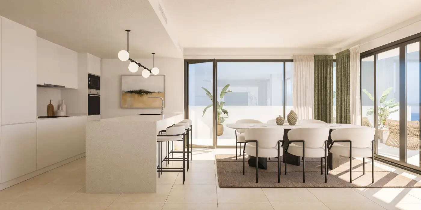 Cascada Homes Manilva Costa del Sol Apartments Pure Sun 2 Kitchen Dinning Area