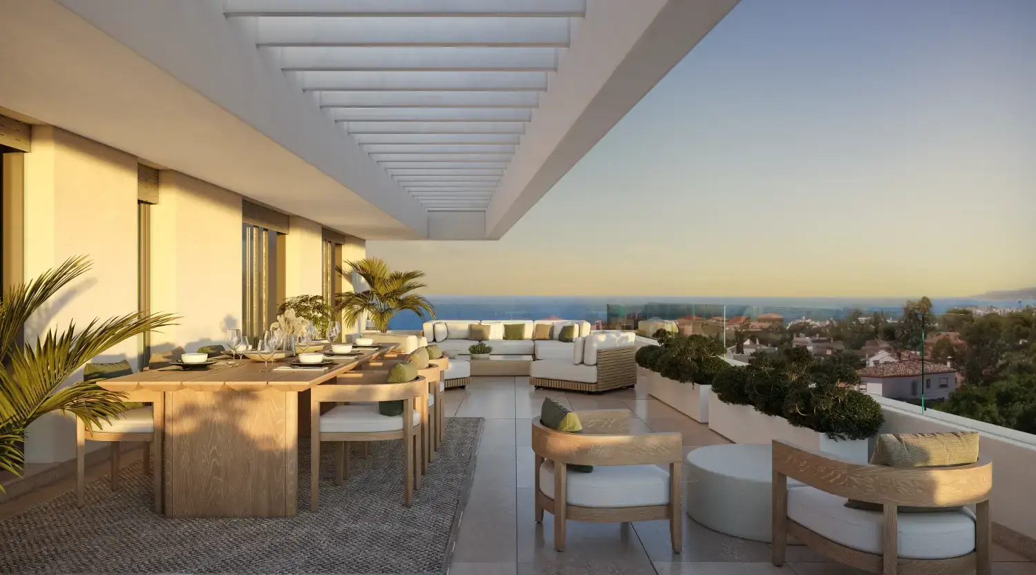 Sea View Apartment Estepona Costa del Sol Gated Communities terraze