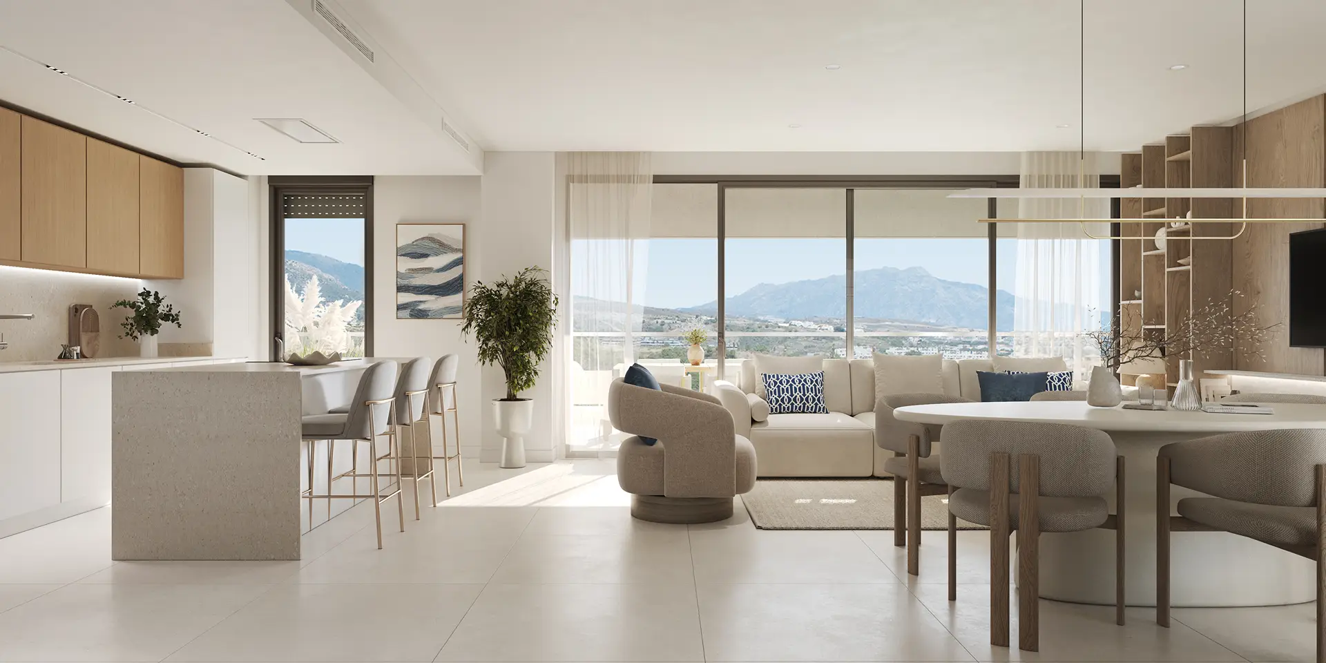 Cascada-Homes-Unika-Casares-Costa-Kitchen-and-Living-Room
