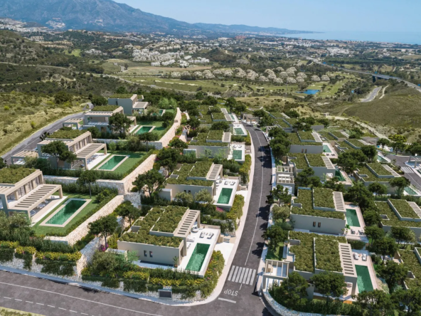 Cascada Homes Benahavis Gated Communities Costa del Sol Sky Villa Aerial