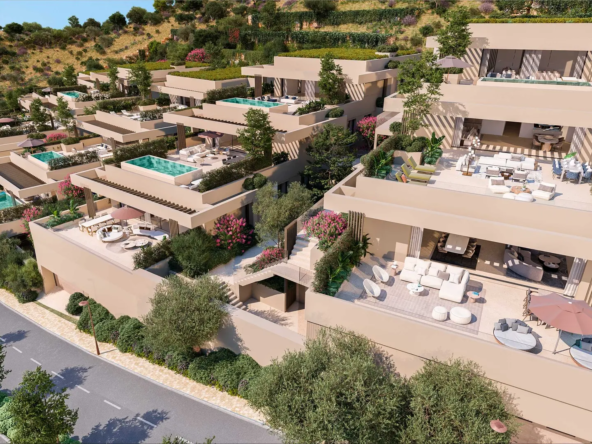 Cascada Homes Benahavis Gated Communities Costa del Sol Sky Villa Side View