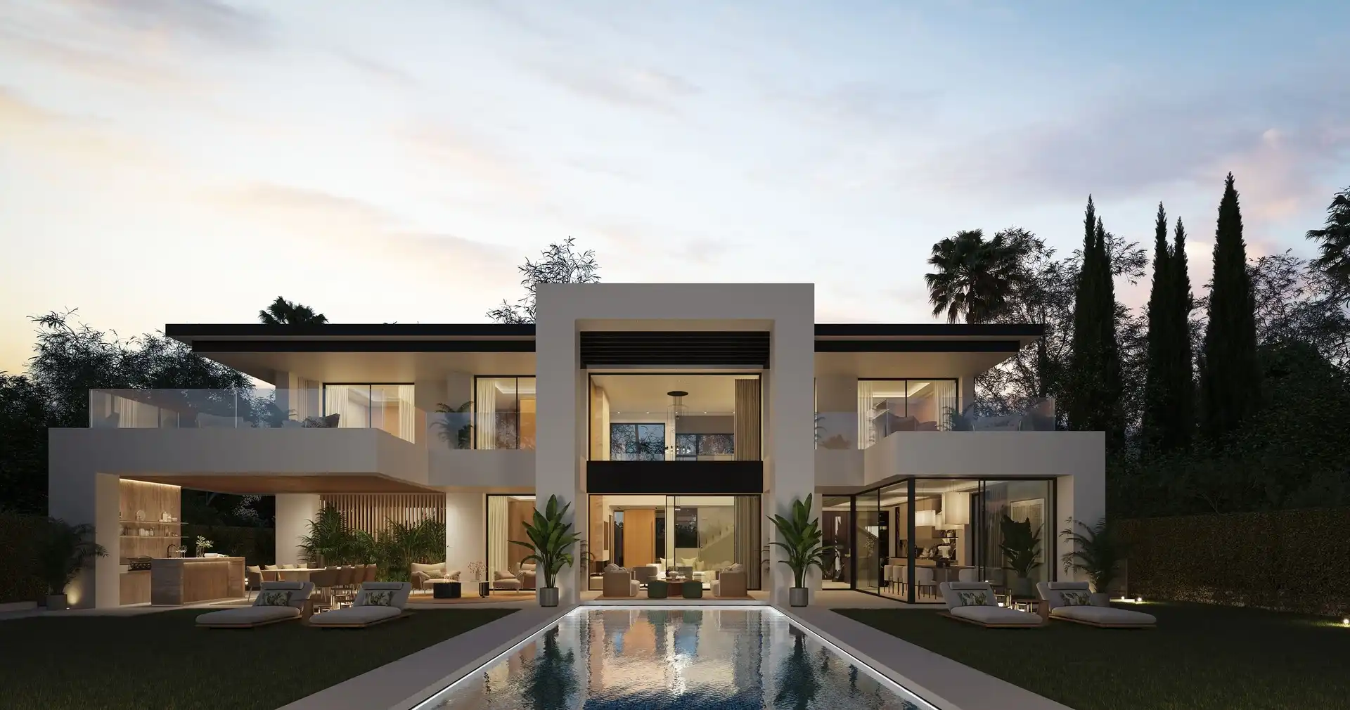 Cascada Homes - Costa del Sol - Estepona - Imagine by Marein - Facade by night