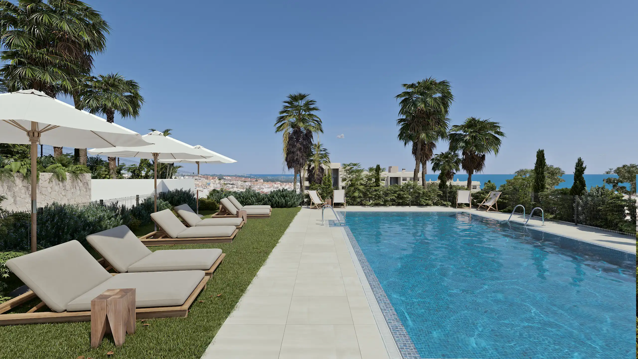 Cascada Homes - Costa del Sol - Las Mesas Infinity Homes - Estepona - Swimming Pool Sunbeds