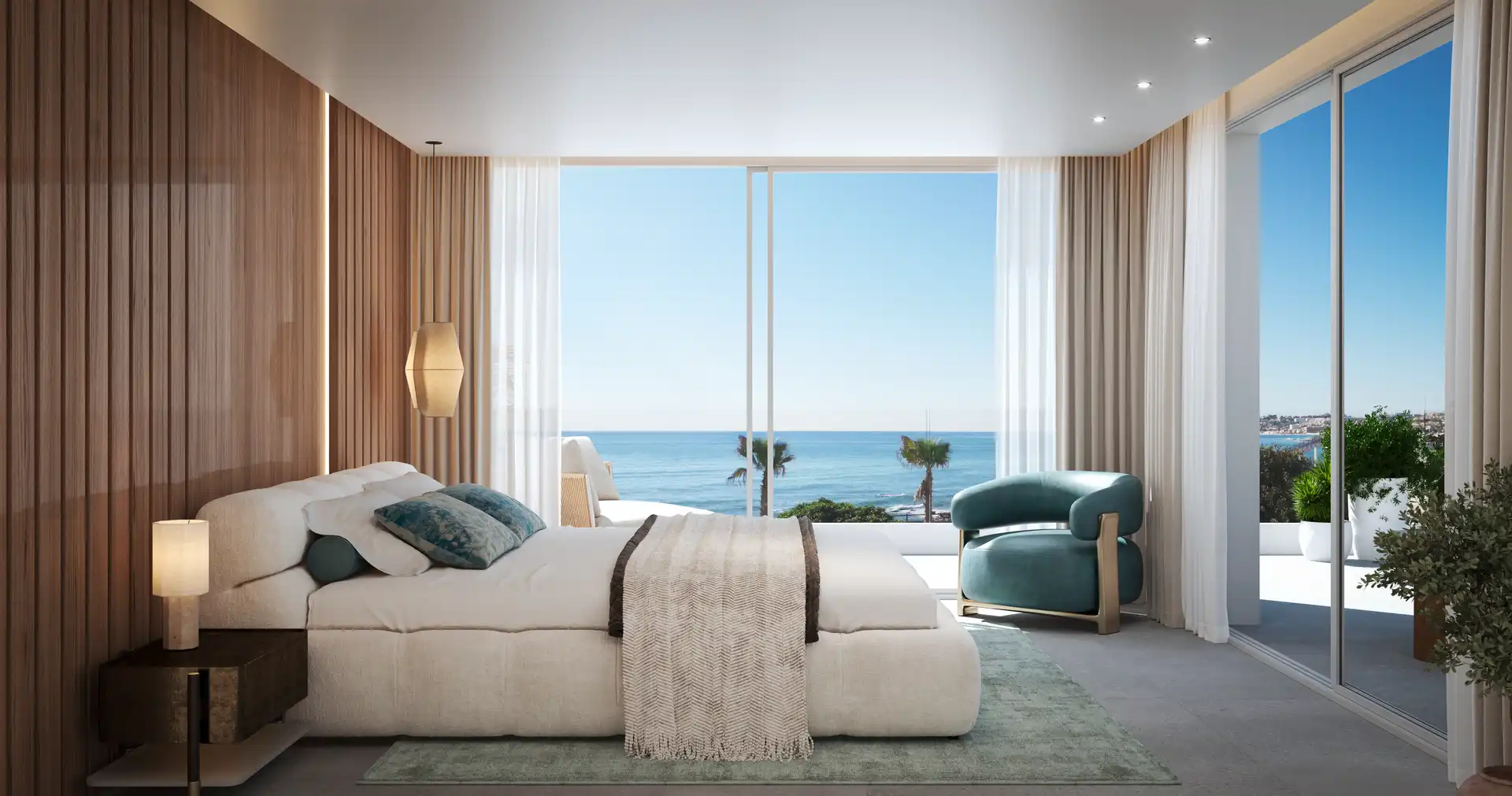 Cascada Homes - Costa del Sol - Wave View Villas - Frontline Beach - La Cala de Mijas - Master Bedroom SeaViews