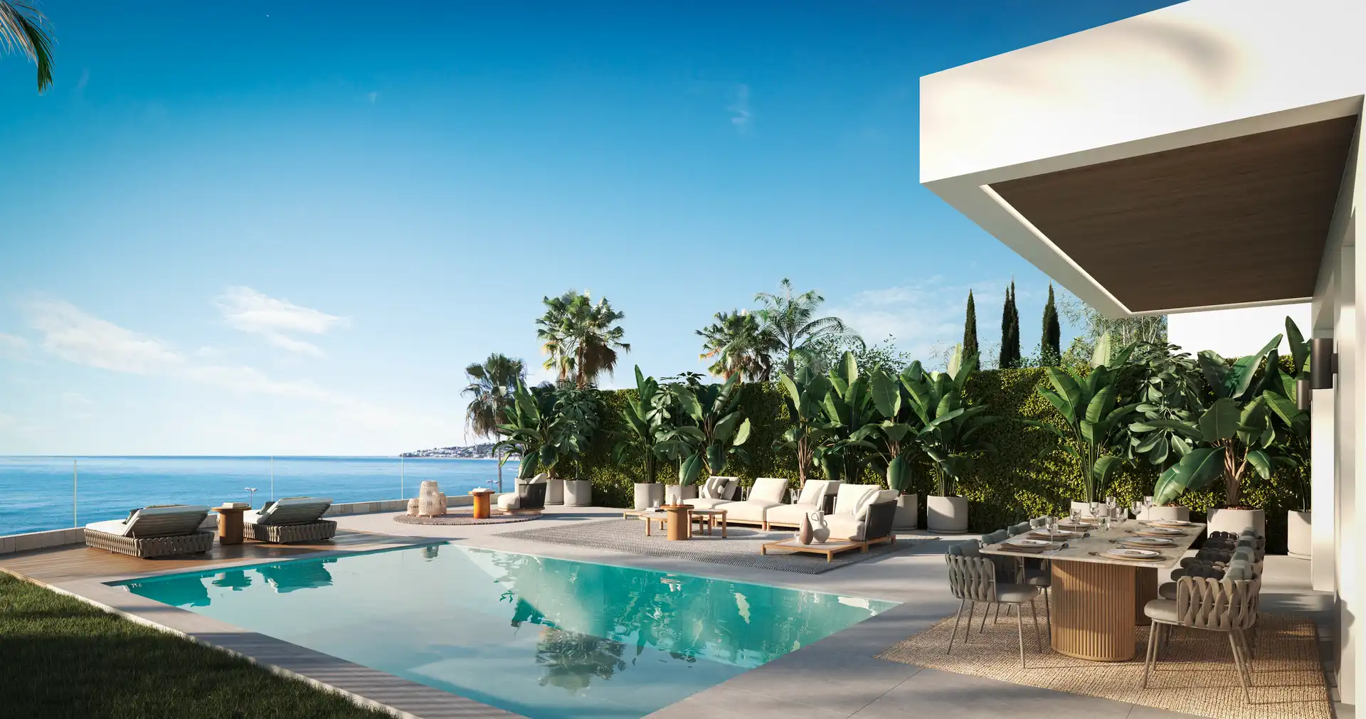 Cascada Homes - Costa del Sol - Wave View Villas - Frontline Beach - La Cala de Mijas - Pool Sea Views