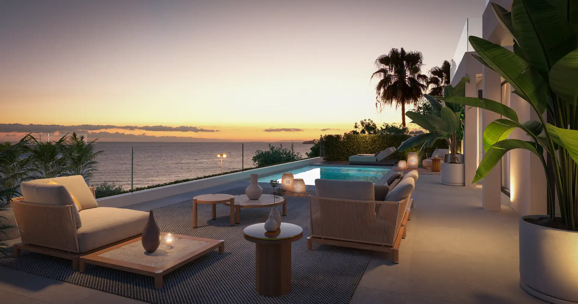 Cascada Homes - Costa del Sol - Wave View Villas - Frontline Beach - La Cala de Mijas - Pool Sea Views Sunset