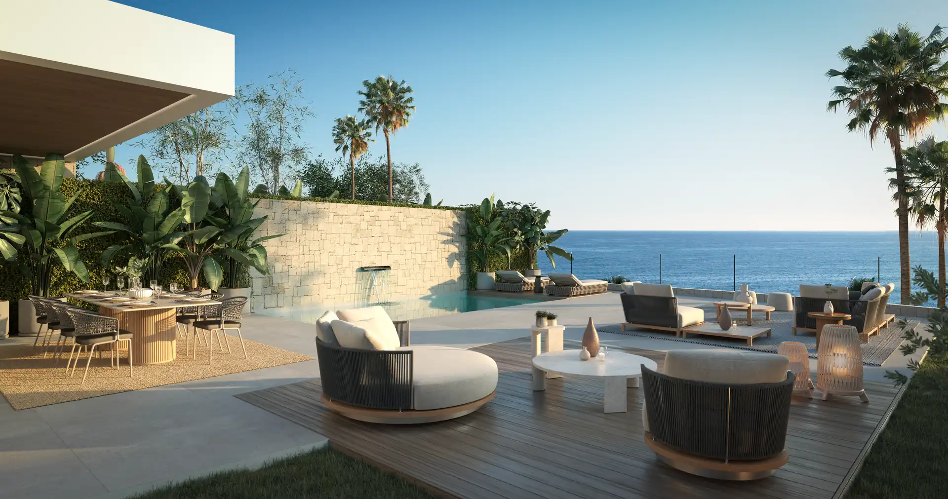 Cascada Homes - Costa del Sol - Wave View Villas - Frontline Beach - La Cala de Mijas - Pool Terrace