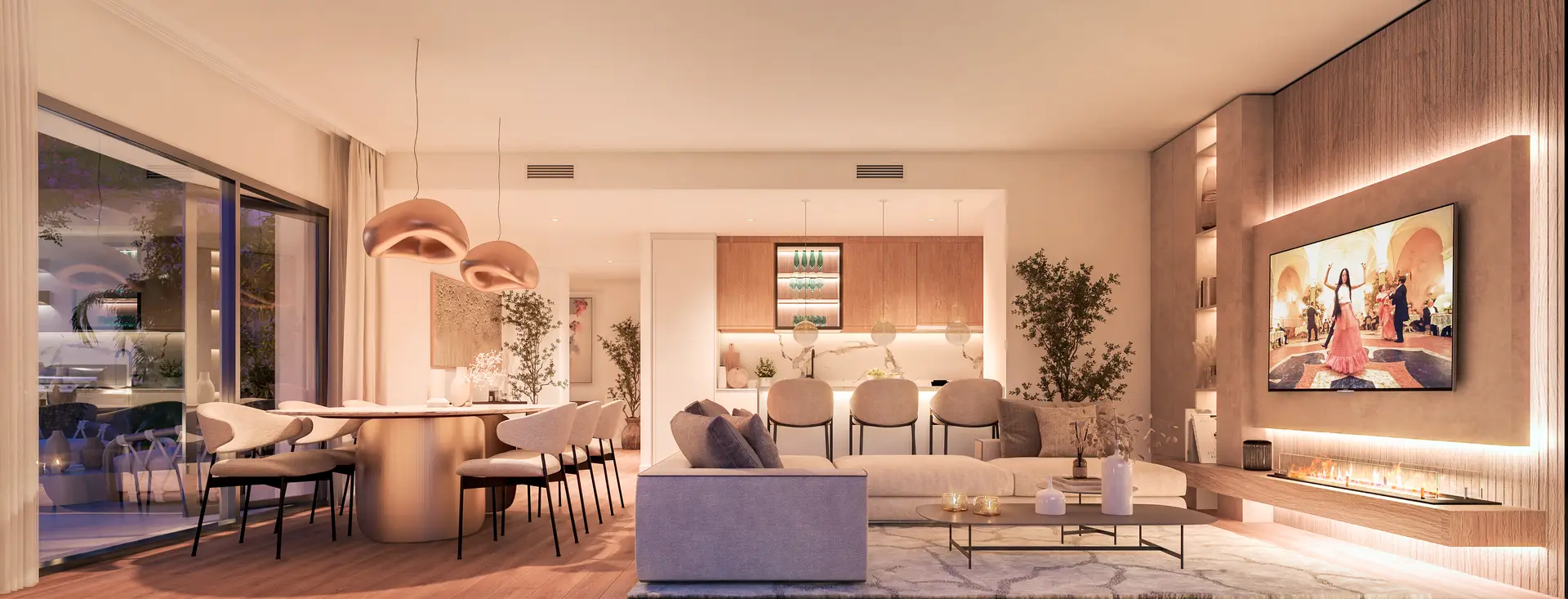 Cascada-Homes-Amaranta-Living-Casares-Golf-Casares-Costa-Living-Room-by-night