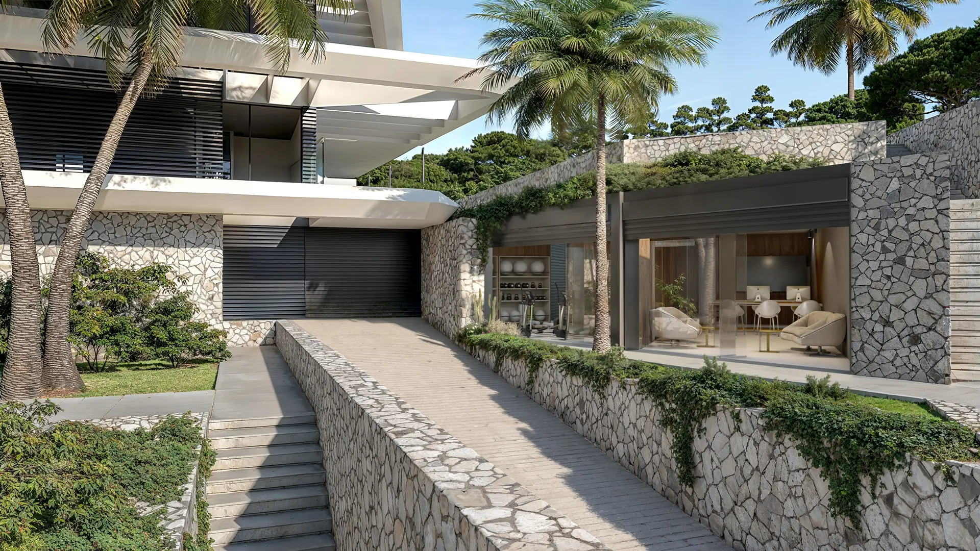 Cascada-Homes-Las-Mesas-Blue-Horizon-Estepona-Costa-del-Sol-Gym-entrance