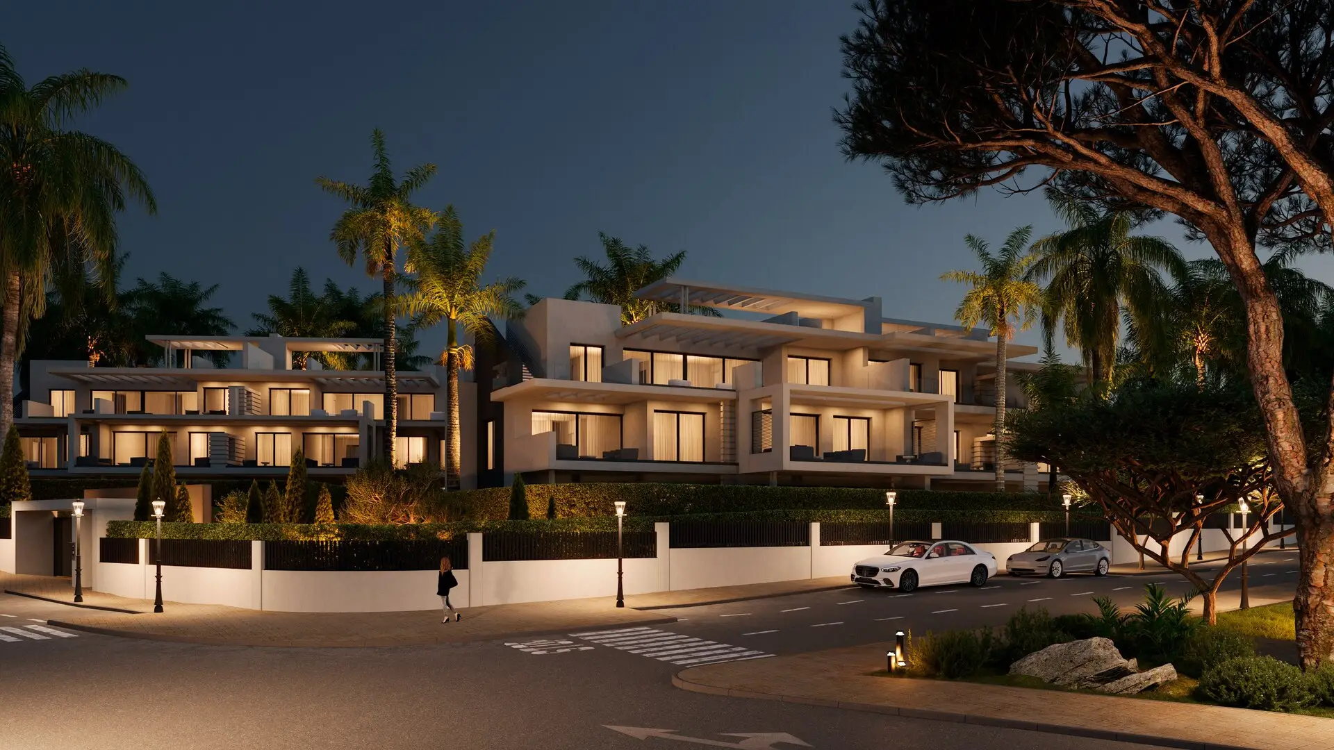 Cascada-Homes-Sunway-Estepona-Costa-del-Sol-Facade-by-night