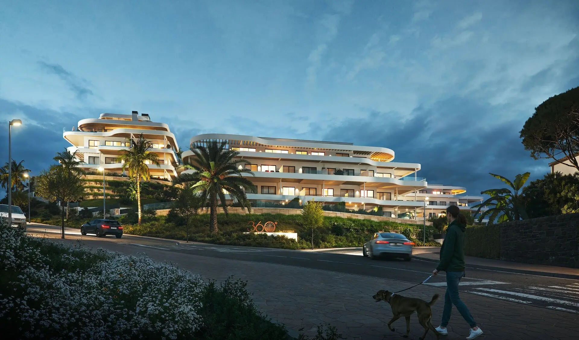 Cascada-Homes-360-by-Cordia-Mijas-Facade-by-night