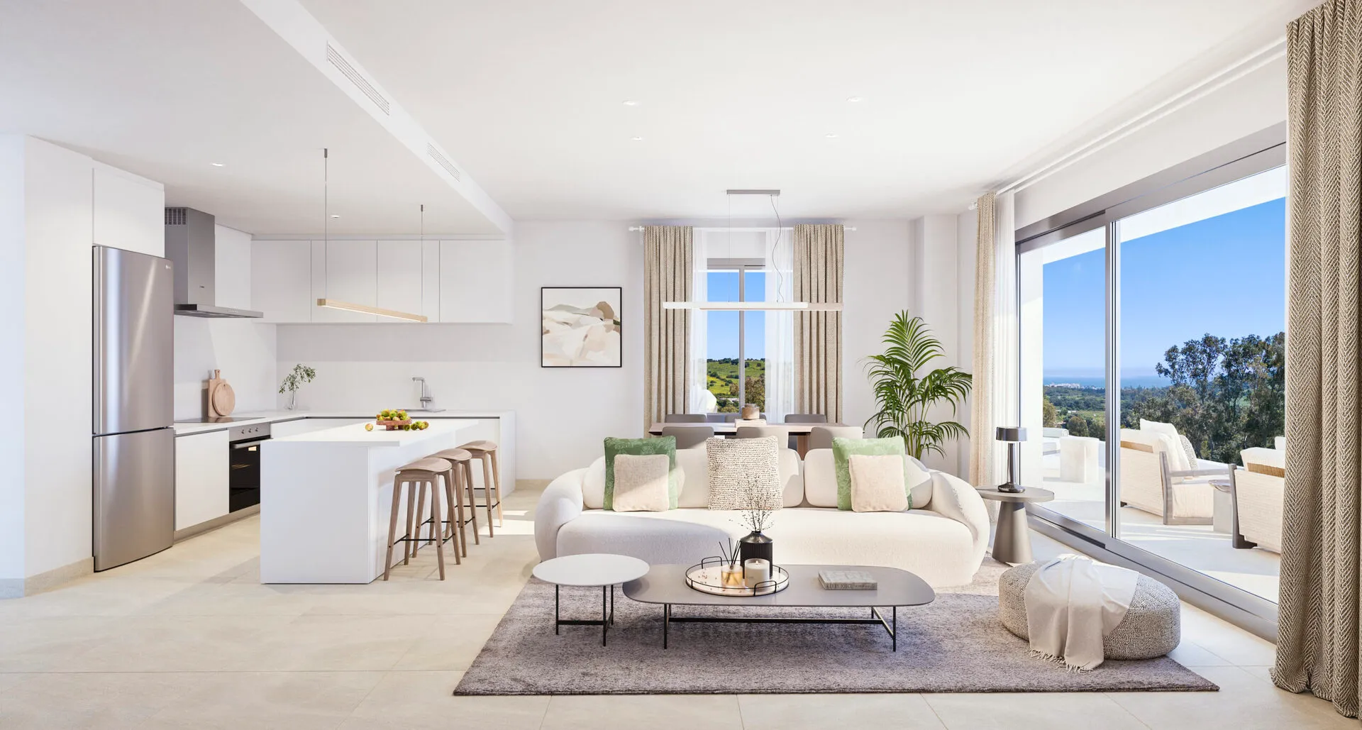 Cascada-Homes-Birdie-Hills-Estepona-Kitchen-and-Living-Room-1