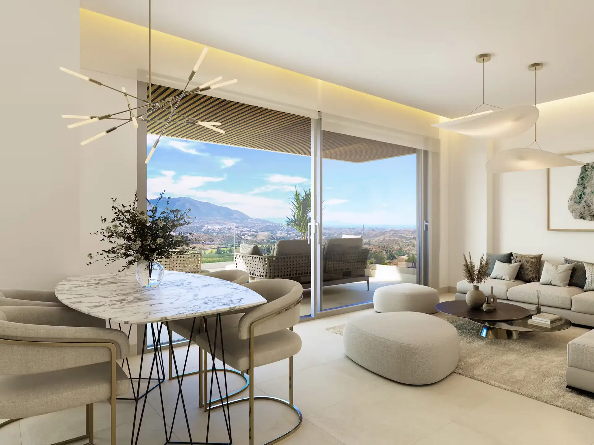 Cascada-Homes-Sunrise-Golf-Residences-La-Cala-de-Mijas-Dinning-and-Lounge-Area