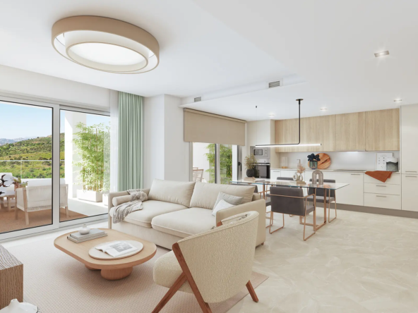 Cascada Homes - Valley Views - Mijas - Sea Views - Lounge and kitchen